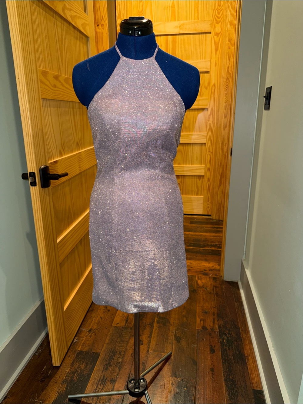Sparkly lavender mini dress